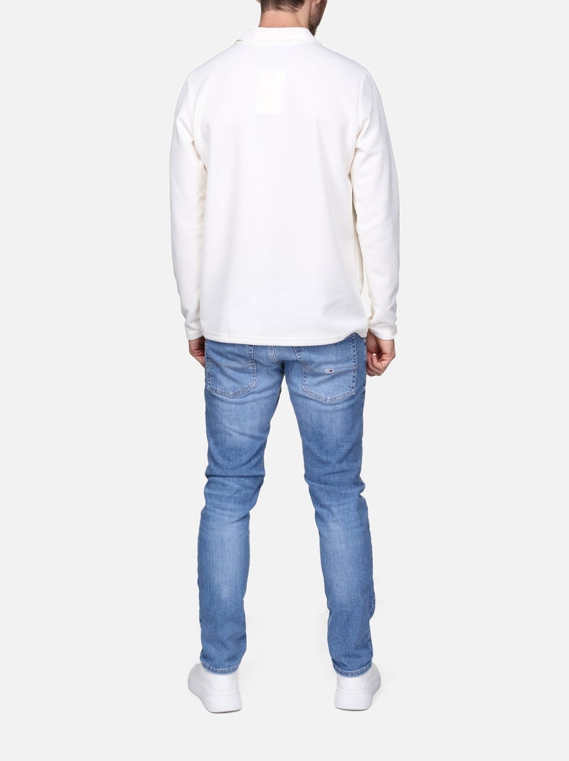 Pull col v - Frilivin Blanc - Kiabi