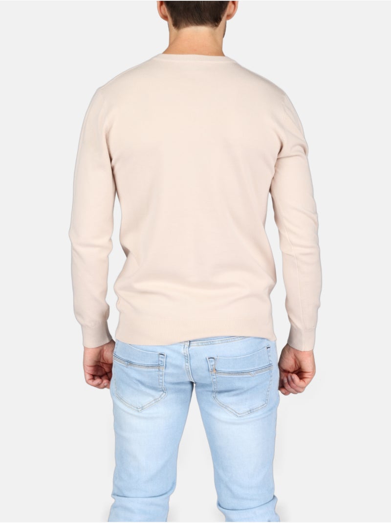 Pull col v - Kenzarro Crème - Kiabi