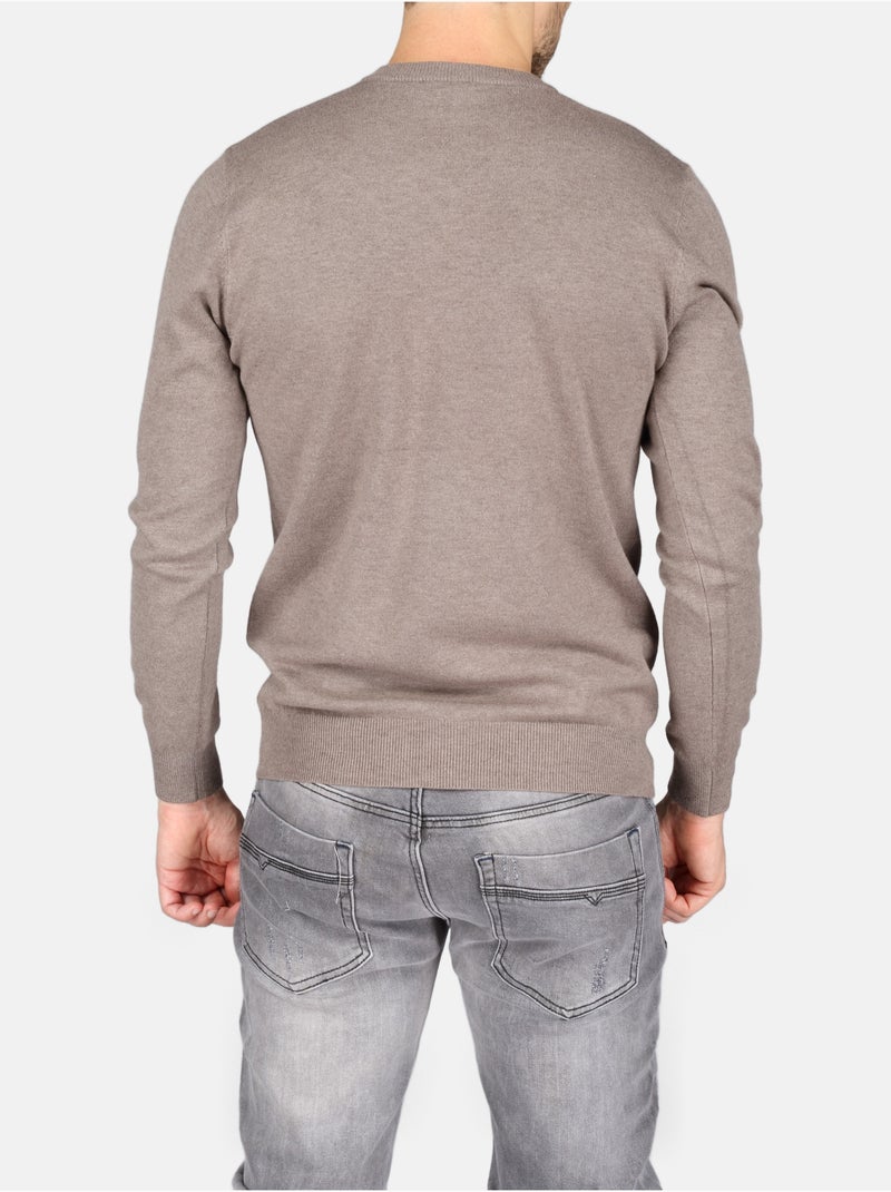 Pull col v - Kenzarro Gris Beige - Kiabi