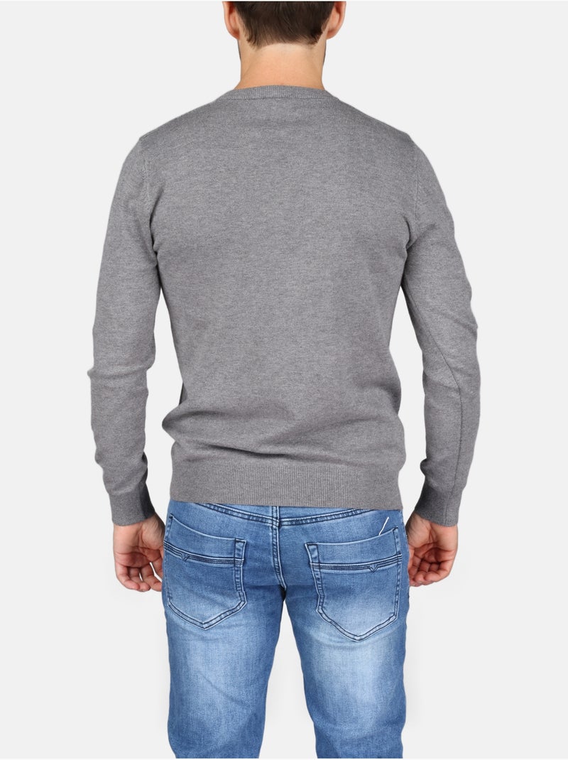 Pull col v - Kenzarro Gris clair - Kiabi