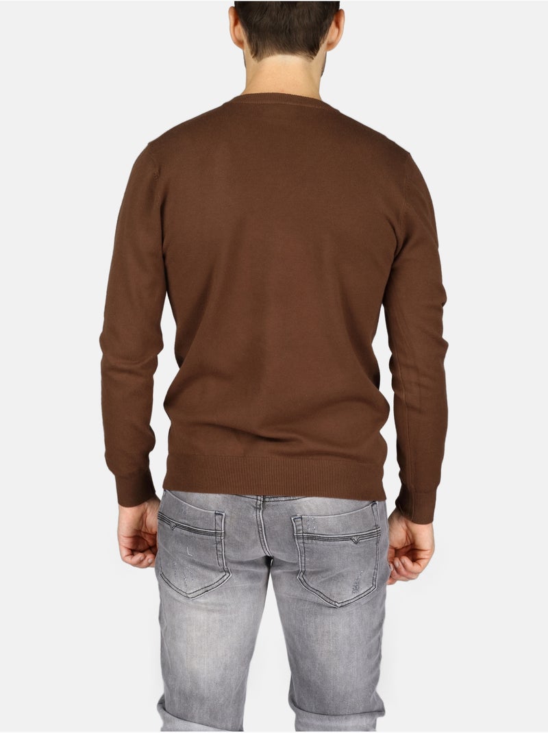 Pull col v - Kenzarro Marron - Kiabi