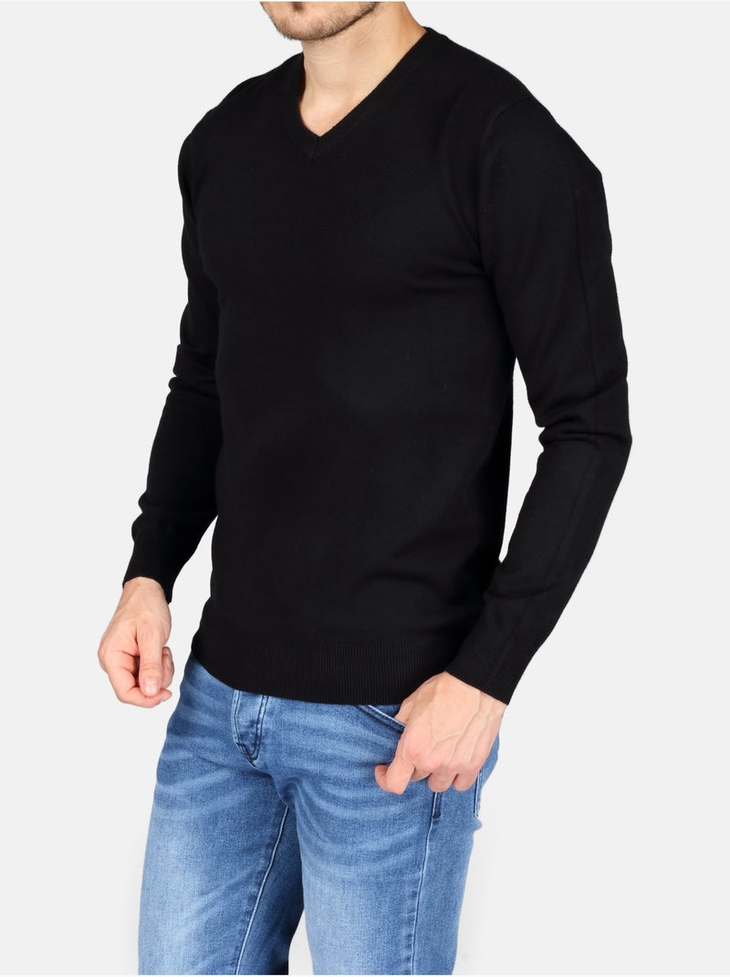 Pull col v - Kenzarro Noir - Kiabi