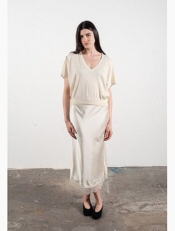 Pull col V à manches chauve souris femme 100% cachemire & laine ultrafin - KELLY 6