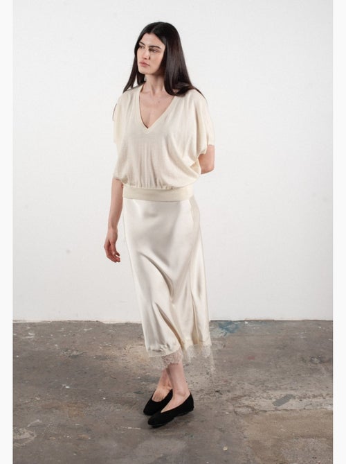 Pull col V à manches chauve souris femme 100% cachemire & laine ultrafin - KELLY 6 - Kiabi