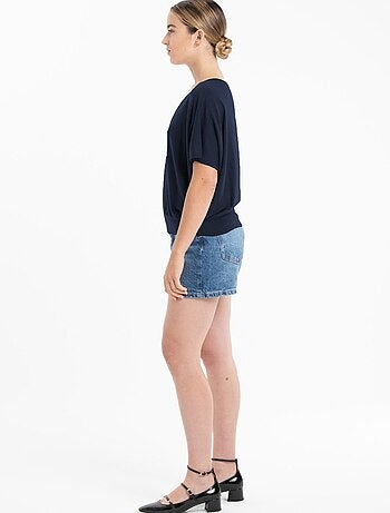 Pull col V à manches chauve souris femme 100% cachemire & laine ultrafin - KELLY 6