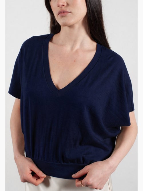 Pull col V à manches chauve souris femme 100% cachemire & laine ultrafin - KELLY 6 - Kiabi