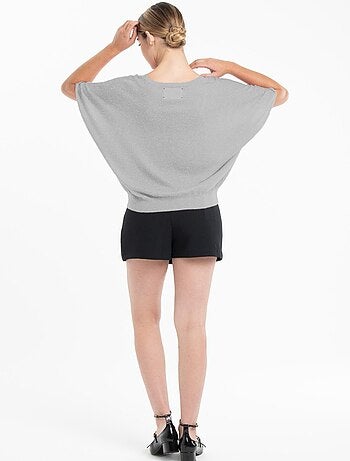 Pull col V à manches chauve souris femme 100% cachemire & laine ultrafin - KELLY 6