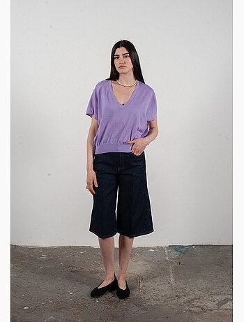 Pull col V à manches chauve souris femme 100% cachemire & laine ultrafin - KELLY 6