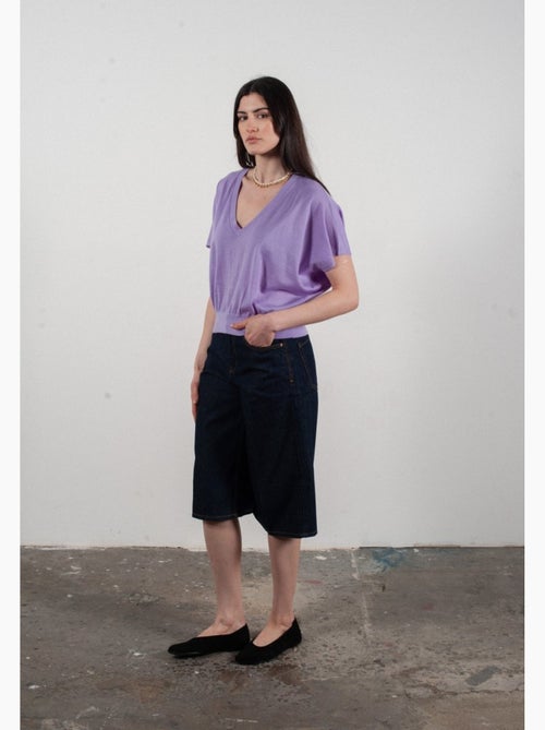 Pull col V à manches chauve souris femme 100% cachemire & laine ultrafin - KELLY 6 - Kiabi