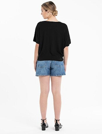 Pull col V à manches chauve souris femme 100% cachemire & laine ultrafin - KELLY 6