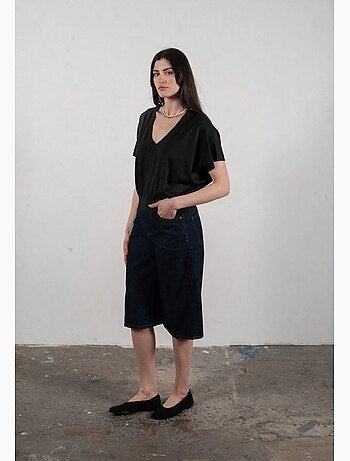Pull col V à manches chauve souris femme 100% cachemire & laine ultrafin - KELLY 6