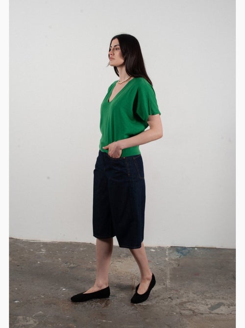 Pull col V à manches chauve souris femme 100% cachemire & laine ultrafin - KELLY 6 - Kiabi