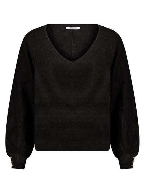 Pull col V ample avec poignets resserés  'Deeluxe' - Kiabi