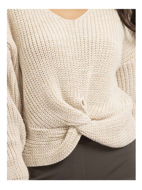 Pull col V avec noeud KIRVINA - Kiabi