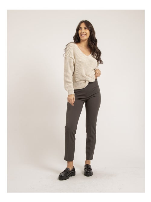 Pull col V avec noeud KIRVINA - Kiabi