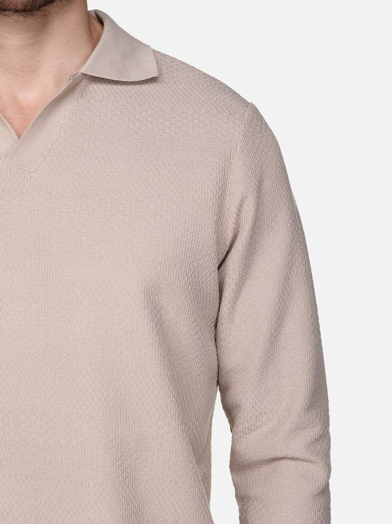 Pull col v Crème - Kiabi