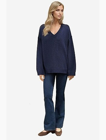 Pull col v en maille épaisse hiccup