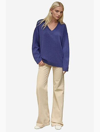 Pull col v en maille épaisse hiccup