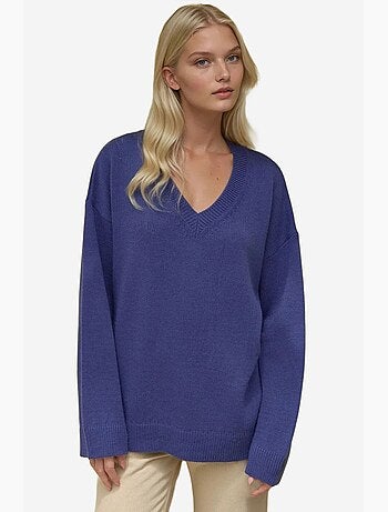 Pull col v en maille épaisse hiccup