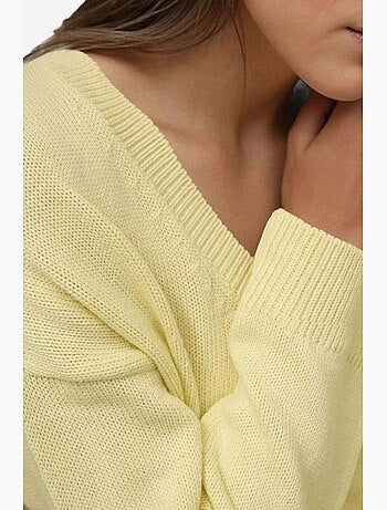 Pull col v en maille épaisse hiccup