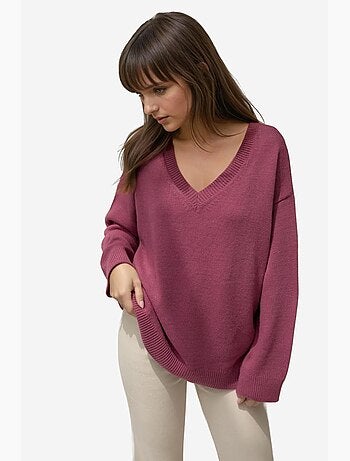 Pull col v en maille épaisse hiccup