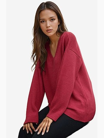 Pull col v en maille épaisse hiccup