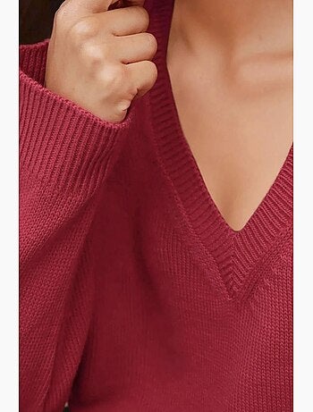 Pull col v en maille épaisse hiccup