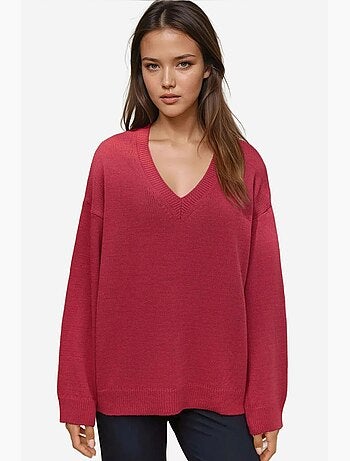 Pull col v en maille épaisse hiccup