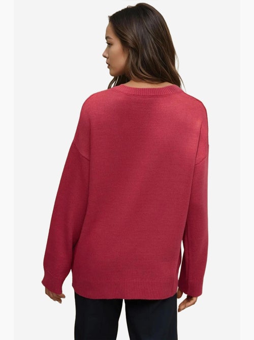 Pull col v en maille épaisse hiccup - Kiabi