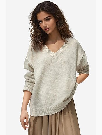 Pull col v en maille épaisse hiccup