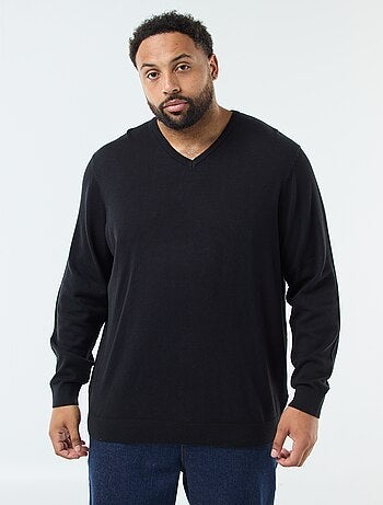 Pull col V en maille fine jauge