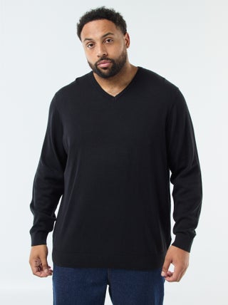Pull col V en maille fine jauge