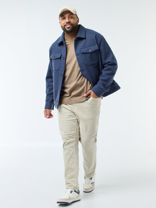 Pull col V en maille fine jauge - Kiabi