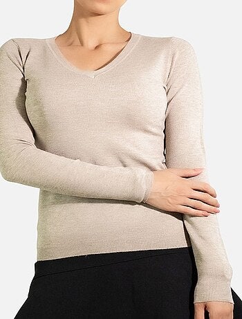 Pull col V en maille Kebello