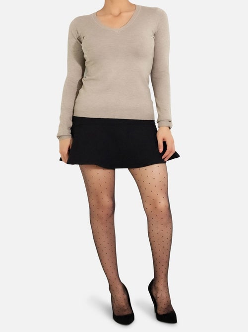 Pull col V en maille Kebello - Kiabi