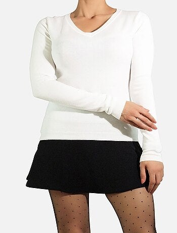 Pull col V en maille Kebello