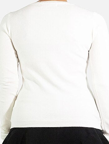 Pull col V en maille Kebello