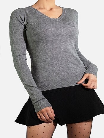 Pull col V en maille Kebello