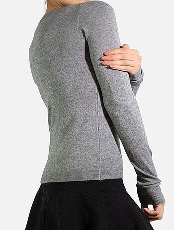 Pull col V en maille Kebello
