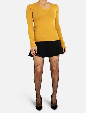 Pull col V en maille Kebello