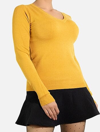 Pull col V en maille Kebello