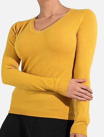 Pull col V en maille Kebello