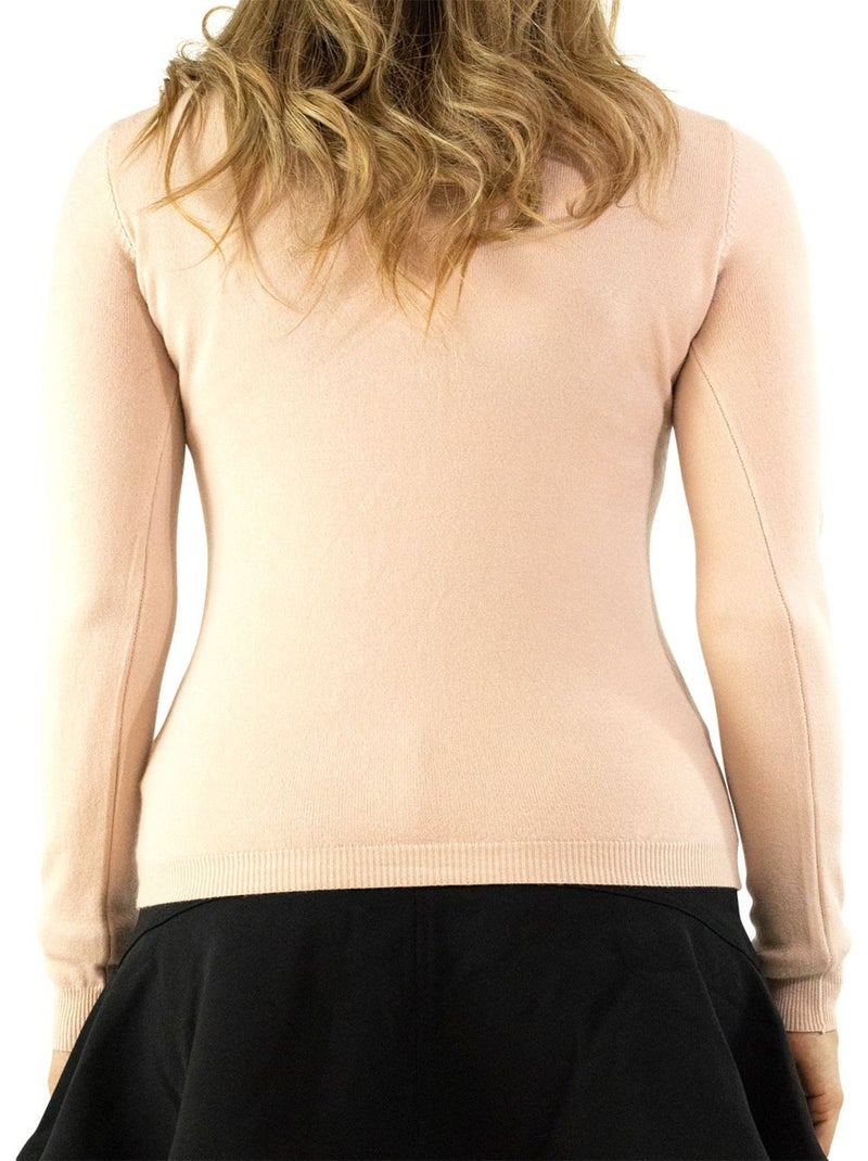 Pull col V en maille Kebello Rose - Kiabi