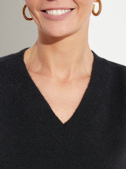Pull col v en maille, manches dentelle - afibel - Kiabi Pull col v en maille, manches dentelle - afibel - Kiabi