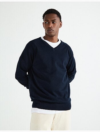 Pull col V en maille pour homme MO Fashion