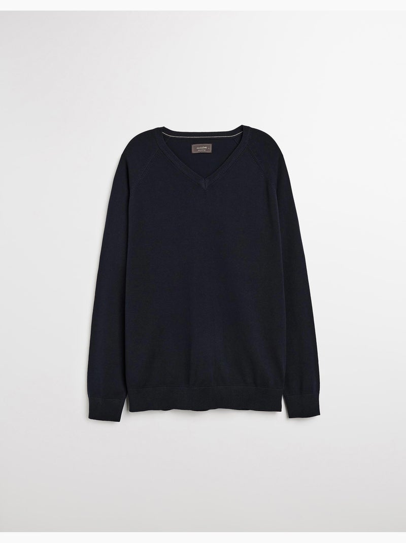 Pull col V en maille pour homme MO Fashion Bleu - Kiabi