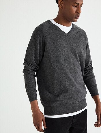 Pull col V en maille pour homme MO Fashion