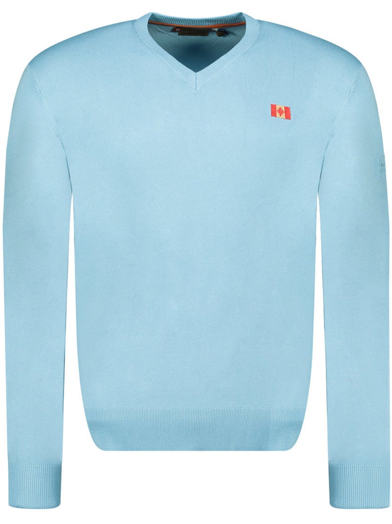 Pull col v felineak – canadian peak Bleu ciel - Kiabi