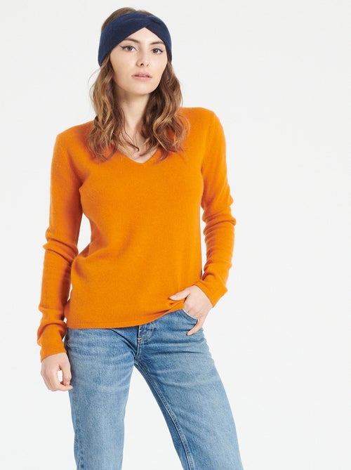 Pull col V femme 100% cachemire - LILLY 2A - Kiabi