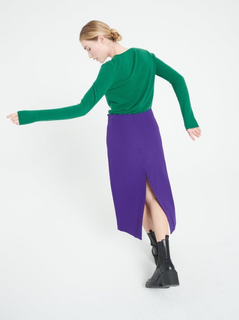 Pull col V femme 100% cachemire - LILLY 2A Vert émeraude - Kiabi